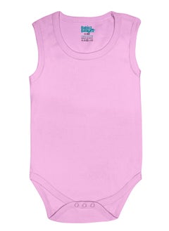 Babies Basic BabiesBasic 100% Super Combed Cotton, Sleeveless Bodysuit, for New Born to 24months. Set of 3, Pink, Lavender, L.Pink  - Image 2