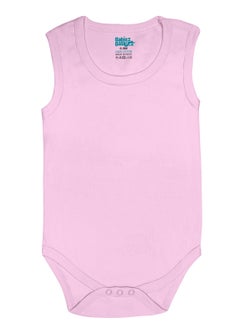 Babies Basic BabiesBasic 100% Super Combed Cotton, Sleeveless Bodysuit, for New Born to 24months. Set of 3, Pink, Lavender, L.Pink  - Image 4