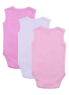 BabiesBasic 100% Super Combed Cotton, Sleeveless Bodysuit, for New Born to 24months. Set of 3, Pink, Lavender, L.Pink - pzsku/Z9A0B2E65588C9B7A8D91Z/45/1741184753/44d7b972-6155-4d5c-8dcd-03cc3b26b02a