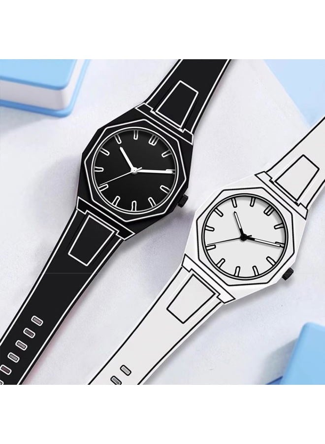 Fanmis Men's Anime-Inspired Fashion Sketch Wristwatch Minimalist Creative Wormhole Design Stylish and Durable Timepiece for Men's Sports Watch, B Orange - Image 5