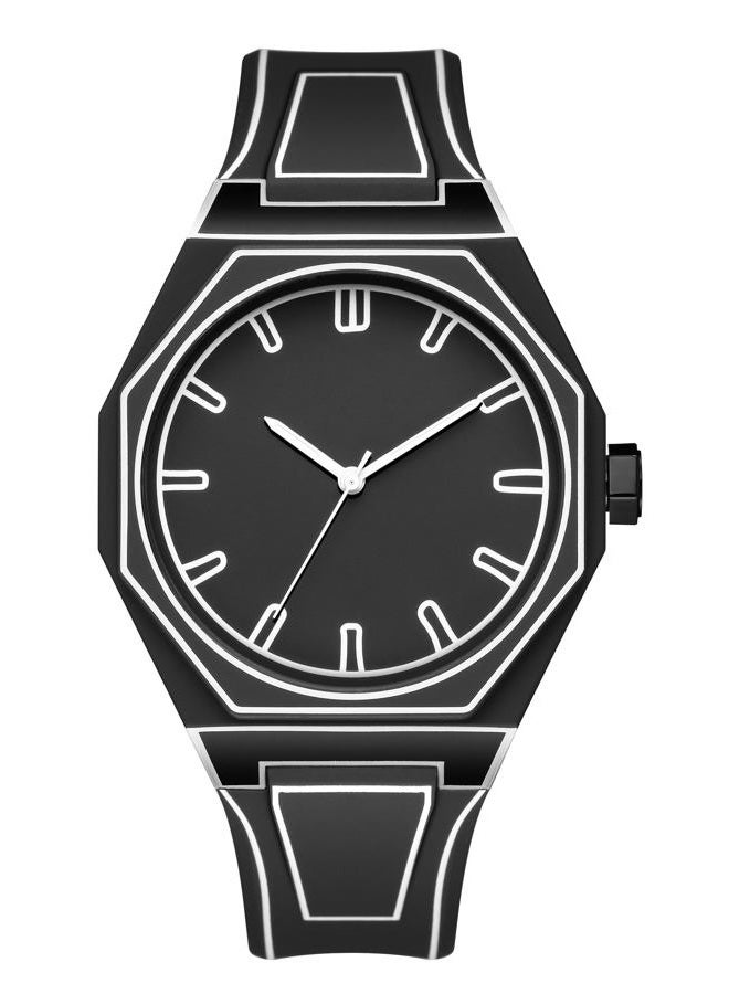 Fanmis Men's Anime-Inspired Fashion Sketch Wristwatch Minimalist Creative Wormhole Design Stylish and Durable Timepiece for Men's Sports Watch, B Orange - Image 1