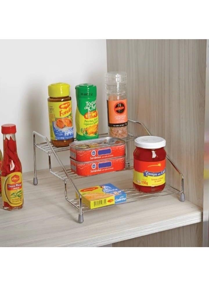 Generic 3-Tier Metal Spice Ladder Organizer for Spices, Bathroom Supplies and Makeup, Elegant Design, High Quality, Black Color N  - Image 3