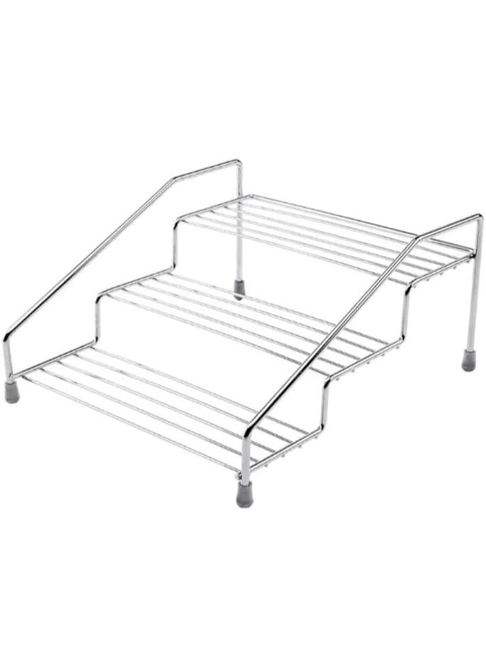 Generic 3-Tier Metal Spice Ladder Organizer for Spices, Bathroom Supplies and Makeup, Elegant Design, High Quality, Black Color N  - Image 4