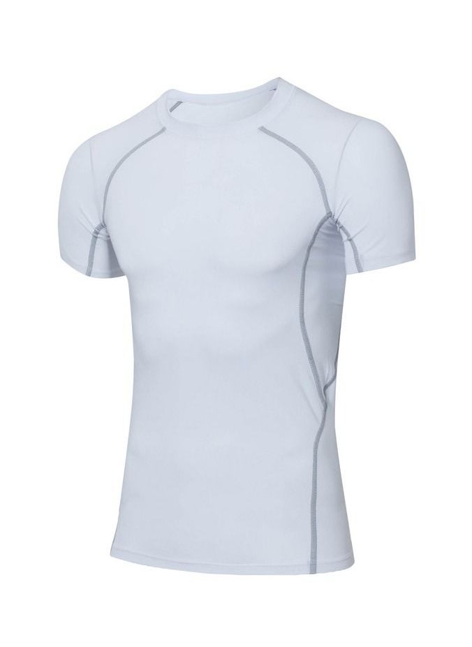 Loquat Men Quick Dry Breathable Elastic T-Shirt White  - Image 1
