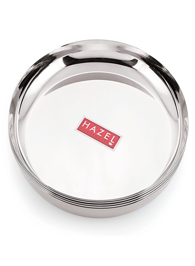 Hazel أطباق هازيل الفولاذية للغداء | مجموعة أطباق فولاذية للعشاء | أطباق فولاذية، مجموعة من 6 - Image 5