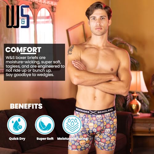 Warriors & Scholars Boxer Briefs For Men Pack Of 6, Ultra Soft, Breathable Quick Dry, Moisture-Wicking Mens Underwear, AM15F XL - Image 4