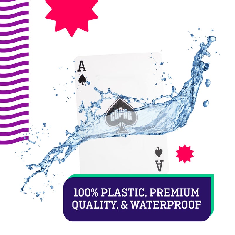 Copag 4-Color Legacy Design 100% Plastic Playing Cards  Poker Size (Standard) Regular Index Red/Blue Double Deck Set - Image 4