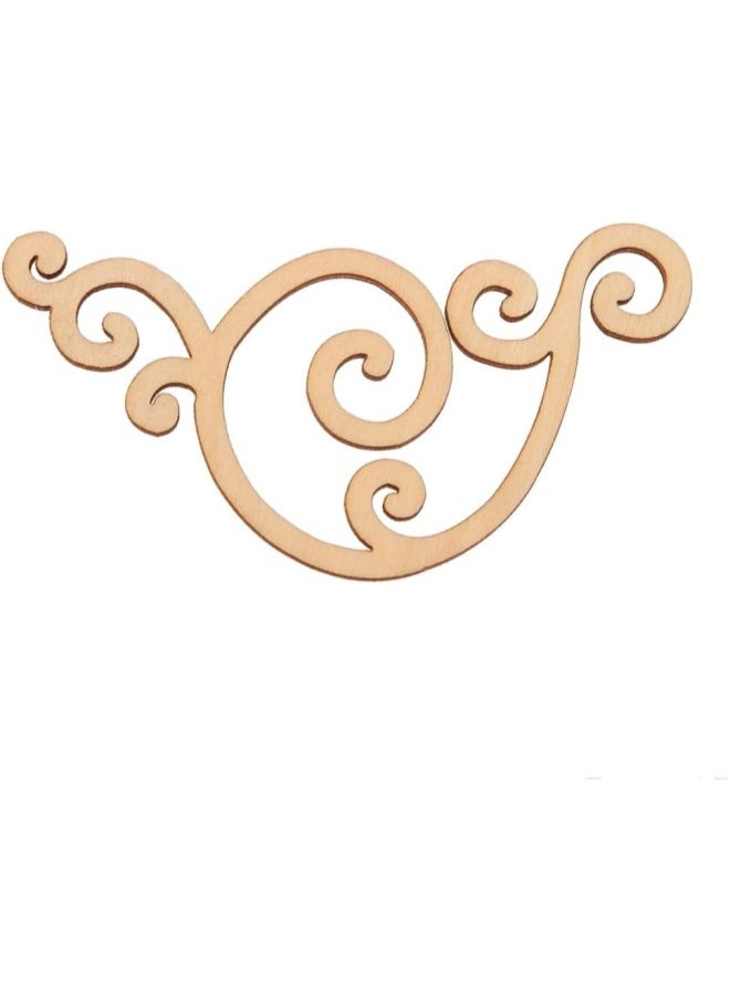 32x Floral Wooden Shape MDF Flourishes Crafting Wood Embellishments Ornaments