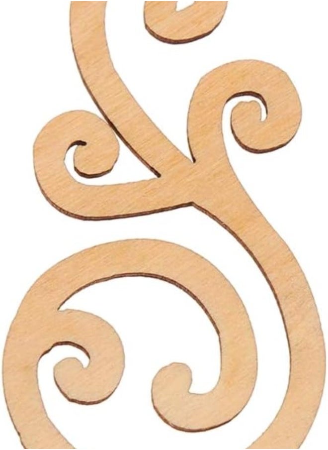 32x Floral Wooden Shape MDF Flourishes Crafting Wood Embellishments Ornaments