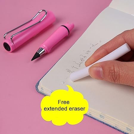 Generic LITTLEMORE Inkless Pencils Eternal Everlasting Pencil Replaceable Head Infinite Pencil Inkless Pen Technology Unlimited Writing Eternal Pencil No Ink with Replaceable Graphite Nib Pencil - Image 4