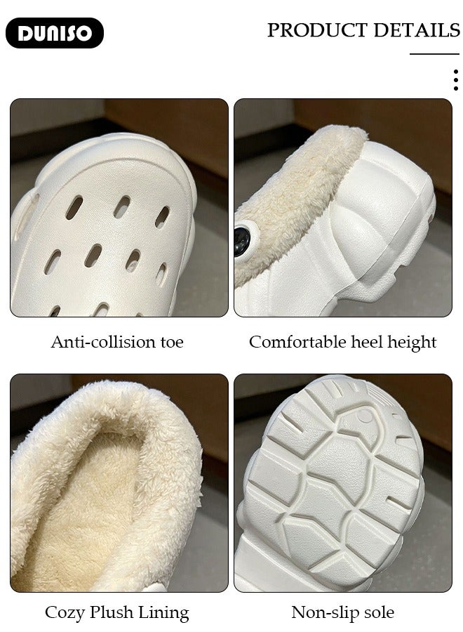 DUNISO House Slippers for Women,Washable Lined Clogs, Fashion Warm Shoes with Thick Sole, Comfortable Home Fuzzy Slippers, Lightweight Non Slip House Shoes For Cozy Indoor Outdoor - Image 2