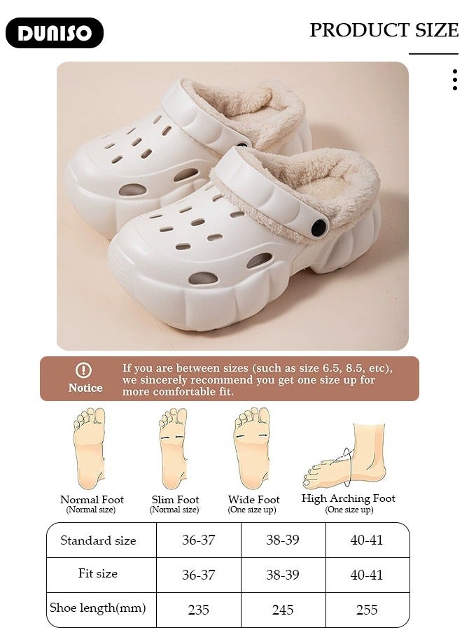 DUNISO House Slippers for Women,Washable Lined Clogs, Fashion Warm Shoes with Thick Sole, Comfortable Home Fuzzy Slippers, Lightweight Non Slip House Shoes For Cozy Indoor Outdoor - Image 4