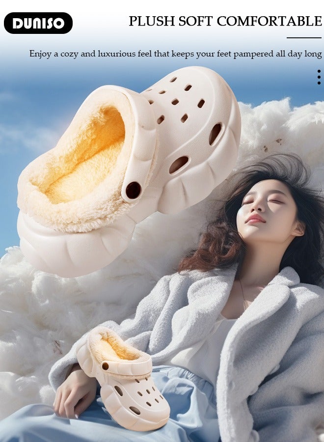 DUNISO House Slippers for Women,Washable Lined Clogs, Fashion Warm Shoes with Thick Sole, Comfortable Home Fuzzy Slippers, Lightweight Non Slip House Shoes For Cozy Indoor Outdoor - Image 5