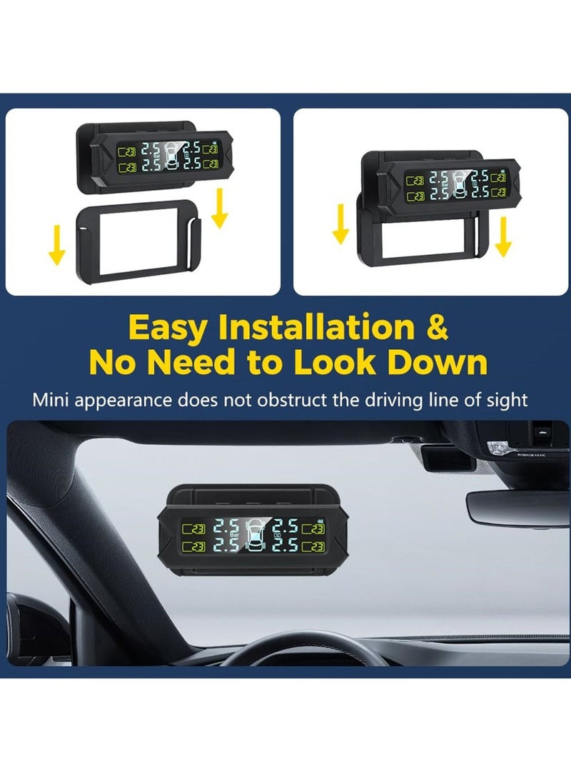 Y&D Wireless Solar TPMS with 4 External Sensors, Real time Tire Pressure and Temperature Monitoring System, 0 to 81 PSI  - Image 2