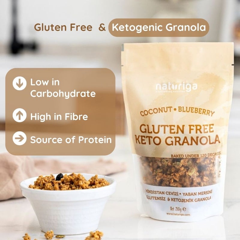 Naturiga Gluten Free Keto Granola / Coconut & Blueberry (250 Gr) - Image 3