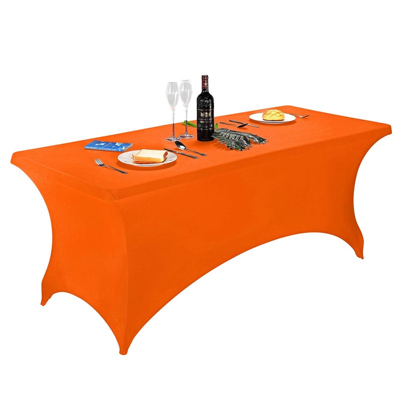 LZY Spandex Fitted Stretch Table Cover for 6 ft or 4ft or 8ft Folding Table Rectangular Cocktail Tablecloth Perfect for Party or Banquet