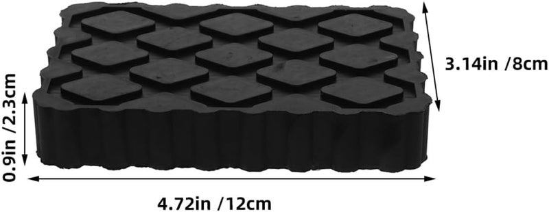 3pcs Black Rubber Jack Pads for Floor Jack, Non-Slip Car Lift Blocks 120x80x20mm, Rv Trailer Stabilizer and Camper Support for Travel Leveling - Image 2