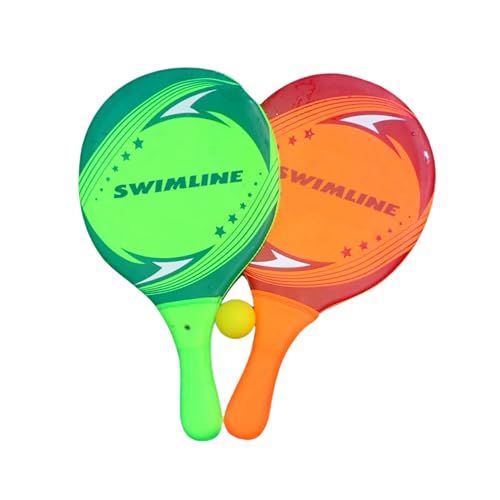 SWIMLINE Neoprene Pool Beach Accessory for Active Group Play Backyard Games and Water Sports 2Player Waterproof Paddle Set with Soft Ball Red Green - Image 1