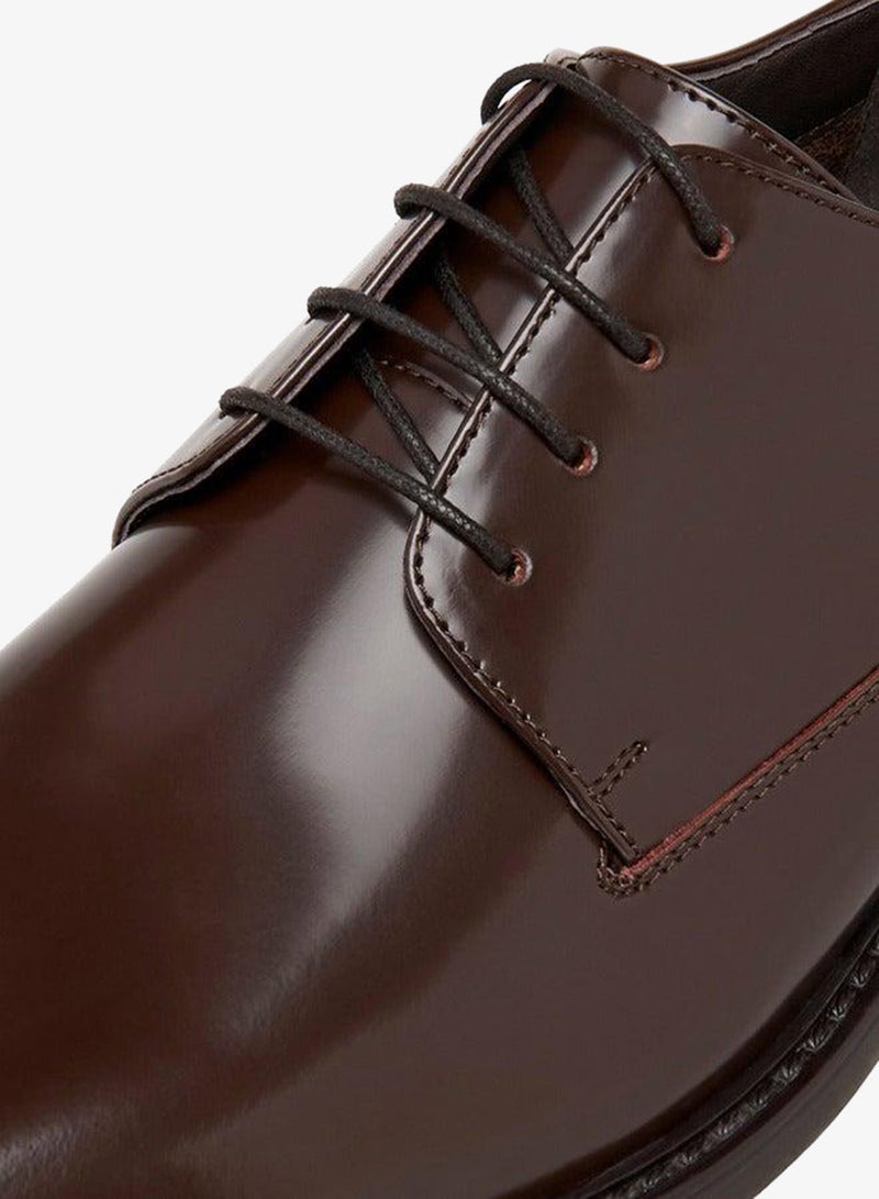 DUCHINI Men's Solid Lace-Up Derby Shoes - Image 4
