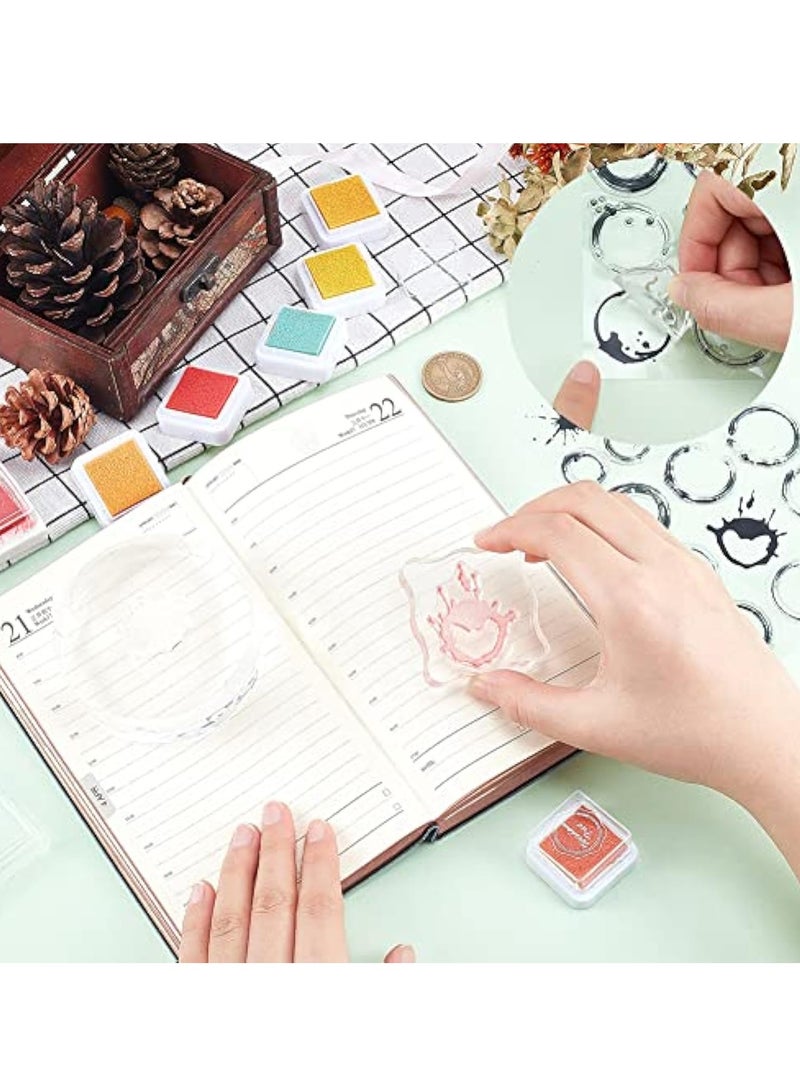 KASTWAVE Clear Stamps, for Card Making Decoration, Tea Stains Clear Stamp, Coffee Stains Background Transparent Silicone Stamp, Spill and Splatter Rubber Stamp, Reusable Silicone Transparent Seals - Image 4