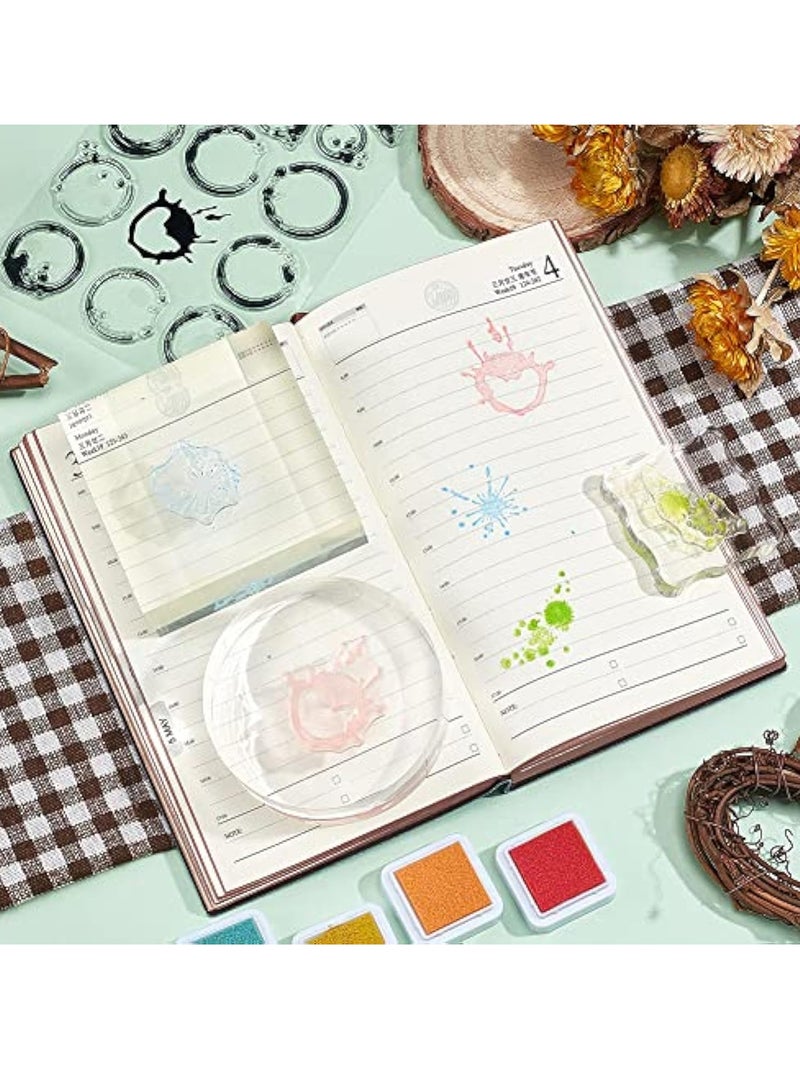 KASTWAVE Clear Stamps, for Card Making Decoration, Tea Stains Clear Stamp, Coffee Stains Background Transparent Silicone Stamp, Spill and Splatter Rubber Stamp, Reusable Silicone Transparent Seals - Image 3