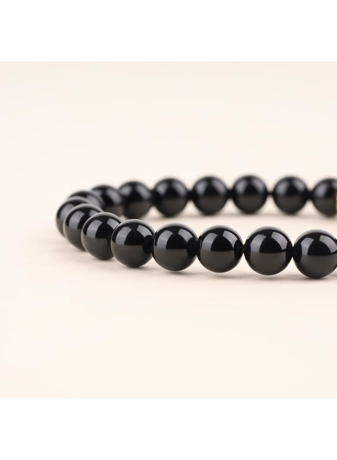 COAI Gift Ideas Healing Stone Bracelet Made of Black Tourmaline Schorl and Apatite with Lotus Charm for Women  - Image 4