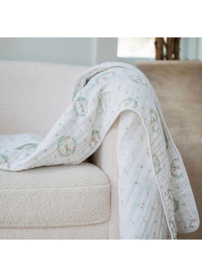 aden + anais Essentials Dream Blanket Muslin Baby Blankets For Girls & Boys Ideal Lightweight Newborn Nursery & Crib Blanket Blushing Bunnies  - Image 4