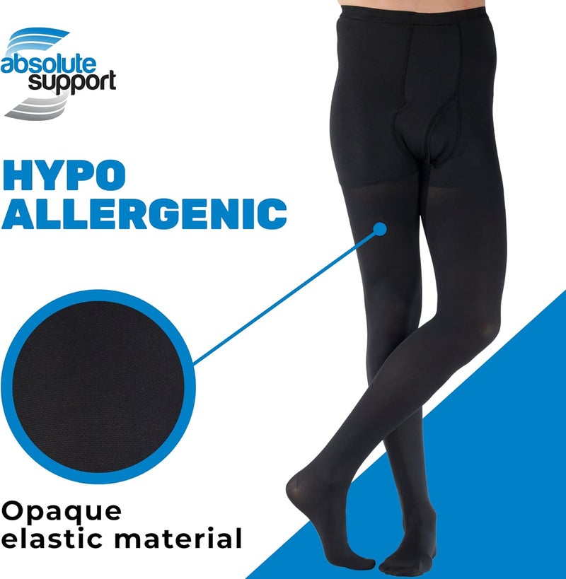 ABSOLUTE SUPPORT Opaque Compression Pantyhose for Men Circulation 20-30mmHg - A234 - Image 3