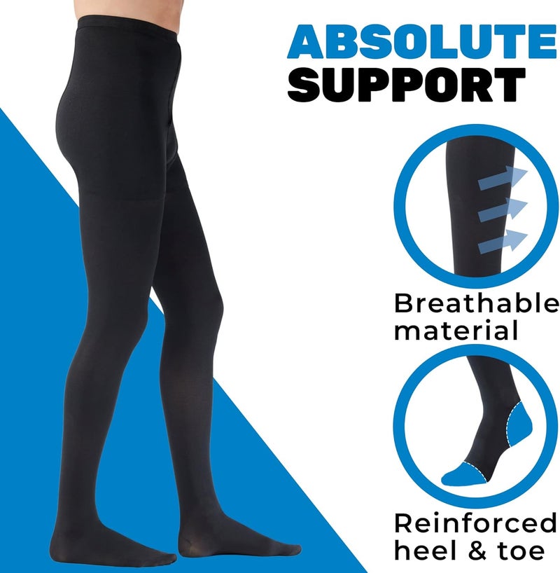 ABSOLUTE SUPPORT Opaque Compression Pantyhose for Men Circulation 20-30mmHg - A234 - Image 4