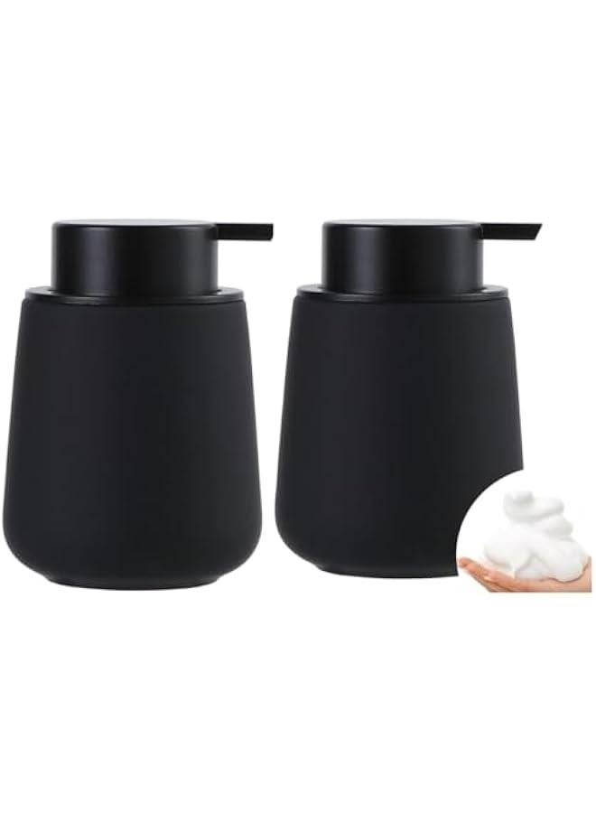 تراسل موزع صابون سيراميك مع موزع غسول يدوي سهل الضغط بمضخة سهلة الضغط لشامبو الحمام المطبخ - Image 1