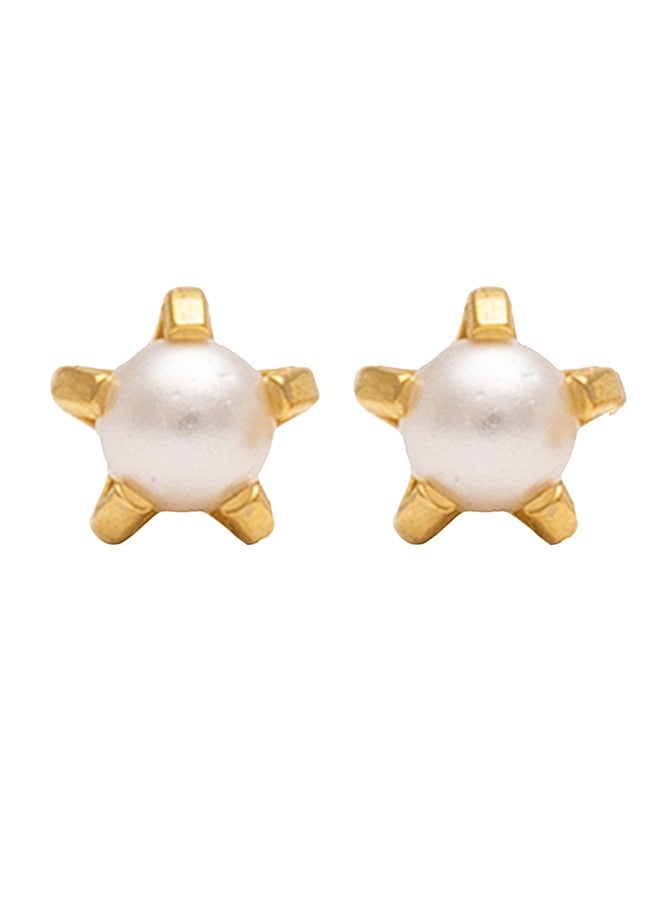 Studex 3MM White Pearl 24K Pure Gold Plated Ear Studs - Image 1
