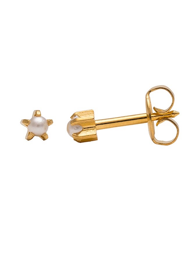 Studex 3MM White Pearl 24K Pure Gold Plated Ear Studs - Image 2
