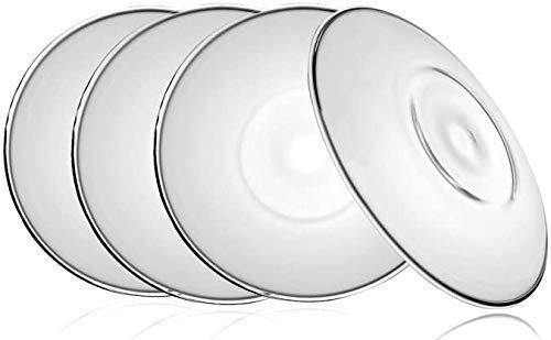 MiRiM Crystal Clear Glass Saucer Set for Serving Tea/Coffee/Snacks (Set of 6) - Transparent - Image 2