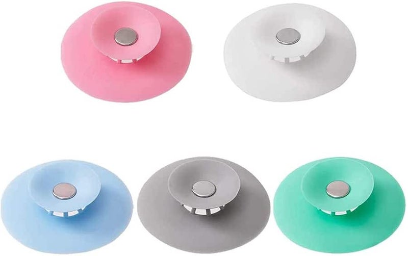 U-HOOME Bath Plug, 5pcs Bathtub Drain Stopper Silicone Sink Stopper Drain Plug Hair Filter Plug Hole Hair Catcher Drain Strainer for Sink Sewer Bathtub Drains Kitchen Sinks
