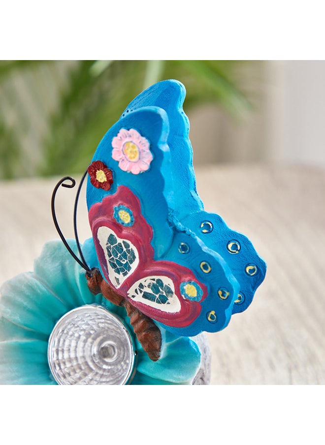 Home Box - Astrail Polyresin Butterfly Showpiece with Solar Light 12.5 x 14 x 7.6 cm - Image 1
