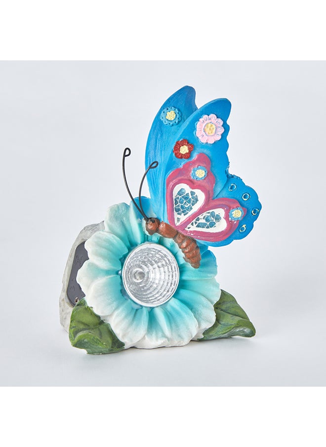 Home Box - Astrail Polyresin Butterfly Showpiece with Solar Light 12.5 x 14 x 7.6 cm - Image 1