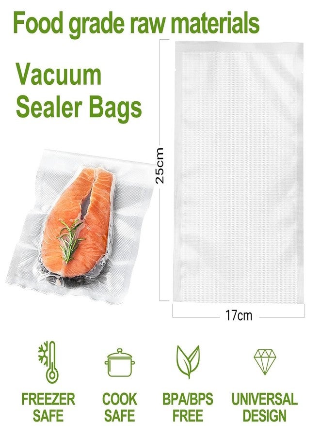 ARJEX Vacuum Sealer Bags 17 x 25 cm 100 Pieces Embossed BPA Free Tear Proof Vacuum Sealer Bags for All Household Vacuum Sealer Professional Vacuum Sealer Bags - Image 2