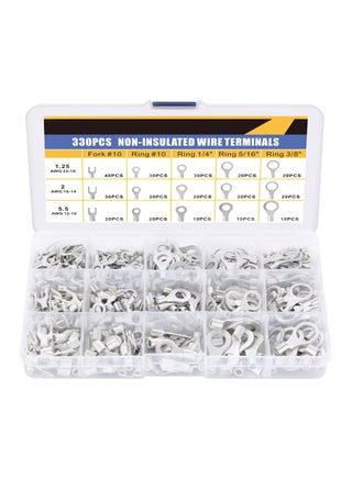 330PCS Non-Insulated Wire Connector Kit - Tinned Red Copper Brazed Seam Fork Ring Terminals for AWG 22-10 Electrical Wire Crimp Connectors. - pzsku/Z9A0C531A1C40CCFF6697Z/45/_/1723097013/851f8694-c96b-437c-8f68-d84d1d92f4ae