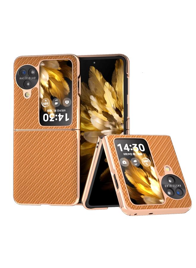 S-TOP Case For OPPO Find N3 Flip Nano Electroplating Carbon Fiber Texture Phone Case - Image 1