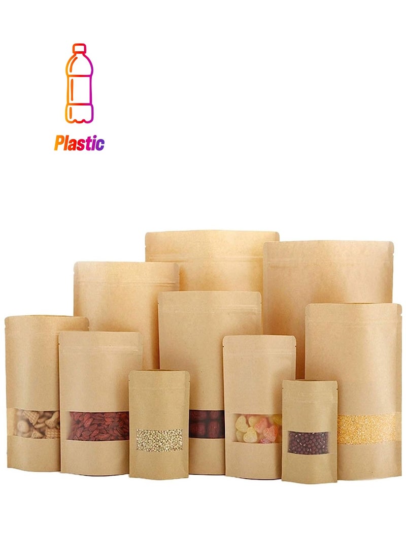 Home zone 50-Piece Zip Lock Reusable Food Pouch With Transparent Window Gold  - Image 1