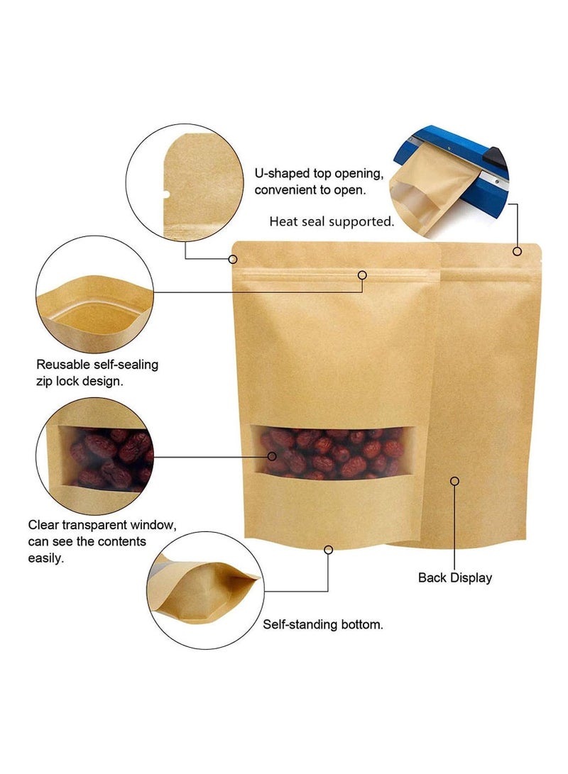 Home zone 50-Piece Zip Lock Reusable Food Pouch With Transparent Window Gold  - Image 4