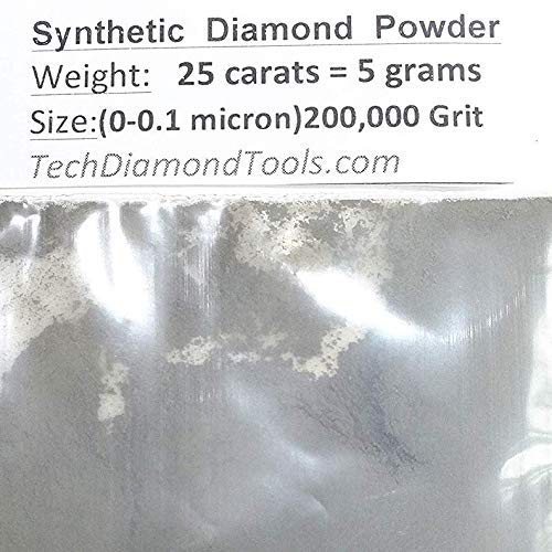 TechDiamondTools Diamond Powder for Polishing Glass Quartz Marble Rock Jewelry Stone Windshield Travertine Gemstone 200,000 Grit - 0-0.1 Microns - 25 Carats = 5 Grams USA Made - Image 5