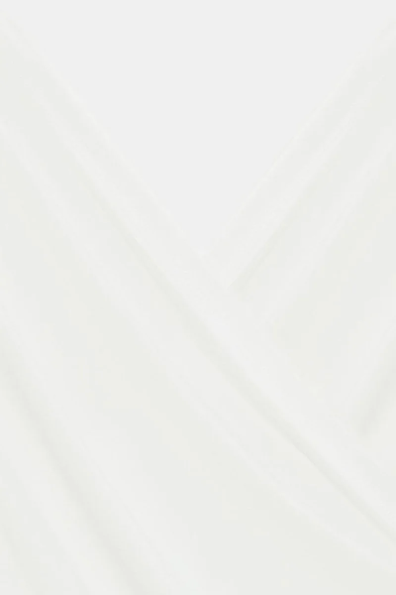 Dilvin White DILVIN Slim Fit V-Neck Jersey Blouse for Women | Best Price UAE