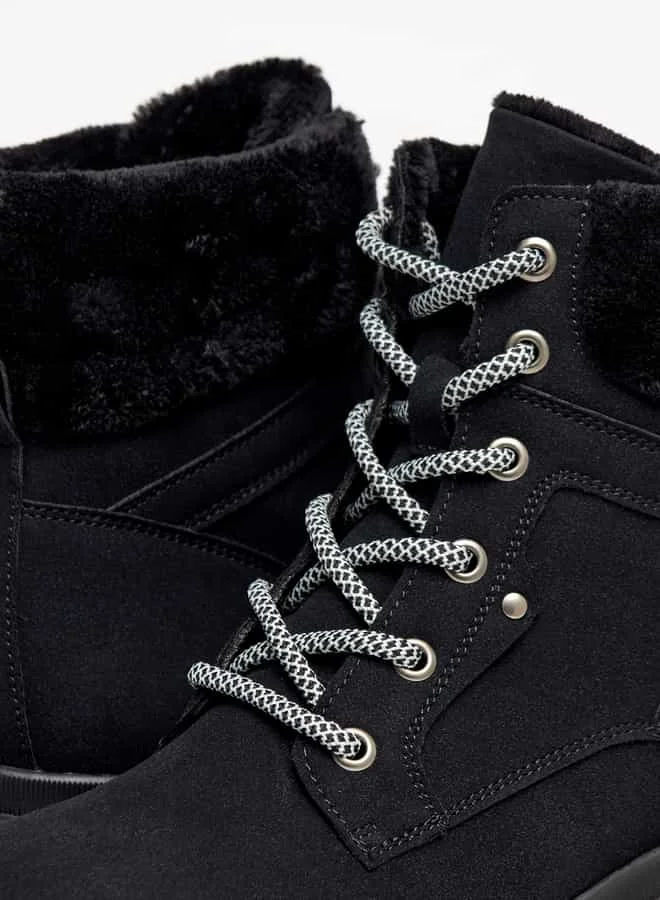 Flora Bella By Shoexpress Women Panelled Lace-Up Ankle Boots with Pull Tabs