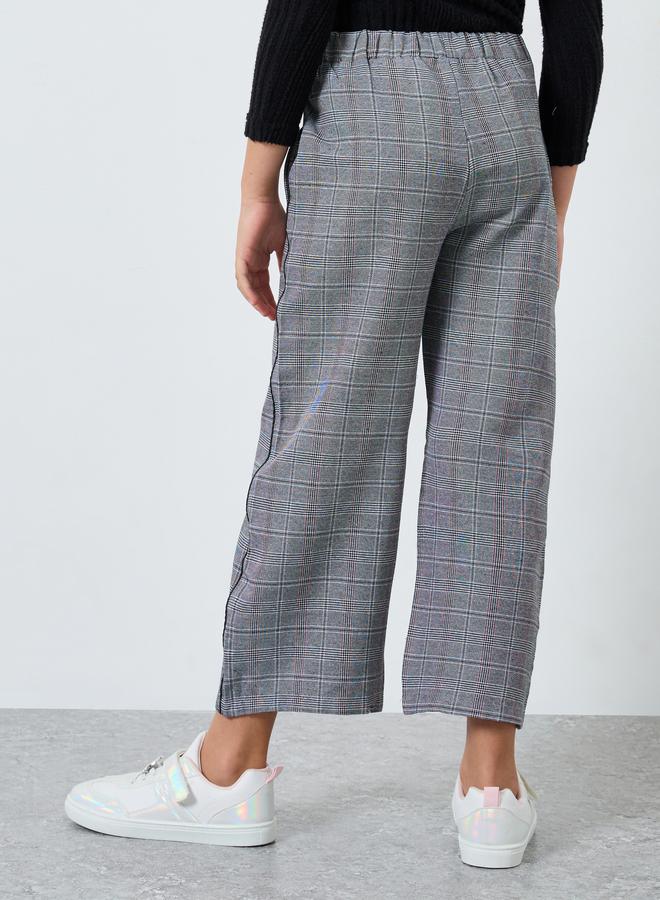 ستايلي بنطال بنقشة مربعات وخصر مطاطي - Image 4