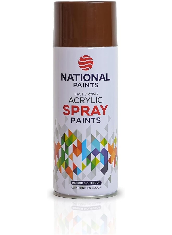 NATIONAL PAINTS National Paints Fast Drying Acrylic Spray Paint - Chocolate Brown 712  - Image 1