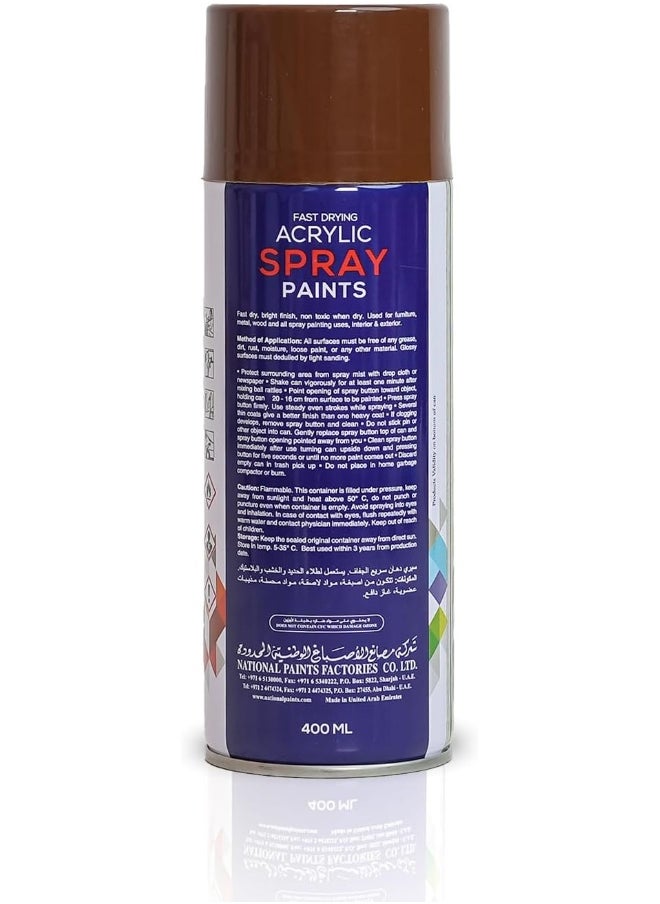 NATIONAL PAINTS National Paints Fast Drying Acrylic Spray Paint - Chocolate Brown 712  - Image 2