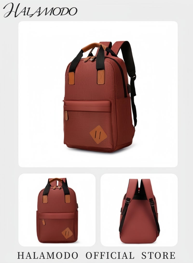 هالامودو مجموعة حقائب الظهر تتكون من حقيبة ظهر واحدة وحقيبة صدر واحدة وحقيبة يد واحدة حقيبة ظهر بسعة كبيرة مع منفذ شحن USB حقيبة سفر مقاومة للماء حقيبة ظهر لابتوب عارضة حقيبة مدرسية عادية - Image 4