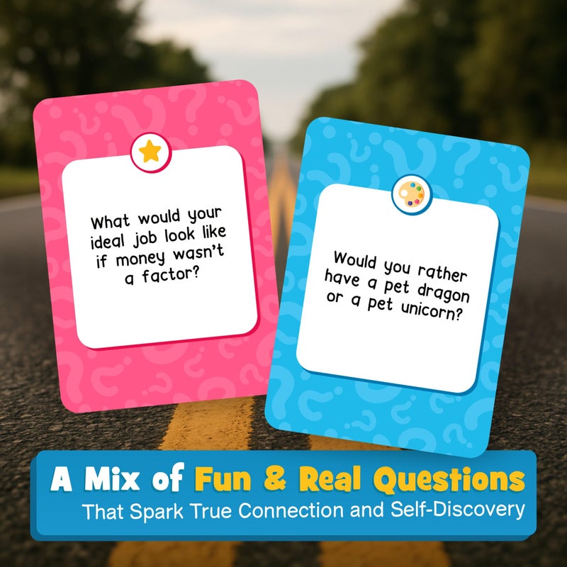 WELL BALANCED Bonding Miles â€“ Road Trip Conversation Card Game for Kids, Teens & Adults, Car Game, Travel Essentials - Image 3