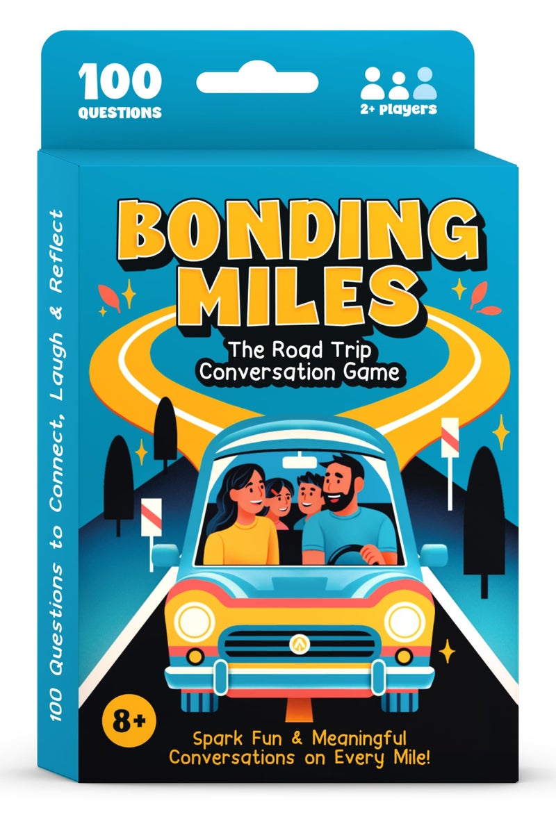 WELL BALANCED Bonding Miles â€“ Road Trip Conversation Card Game for Kids, Teens & Adults, Car Game, Travel Essentials - Image 1